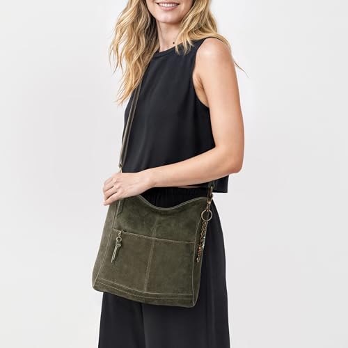 Image of The Sak Lucia Leather Crossbody Purse - Premium Leather Women's Handbag for Everyday & Travel - Cross Body Bag With Zipper
