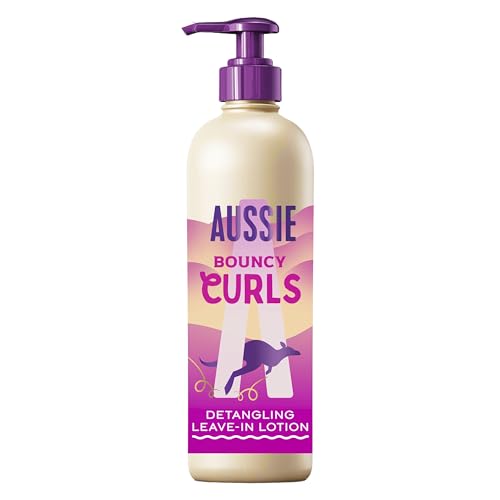 Aussie Bouncy Curls Detangling Leave-In Lotion 235ml. Smooths Strengthens and Detangles Curly Hair. 48H Frizz Protection. Lightweight. With Australian Macadamia Nut Oil. Vegan & Cruelty-Free