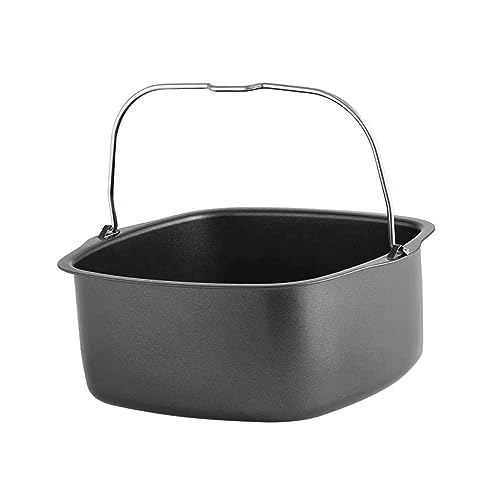 PRETYZOOM Heißluftfritteuse Kuchenfass Zubehör Pizzapfanne Grill Küchengerät Kompatibel Für Antihaftbeschichtete Backform Spülmaschinenfest Schwarz