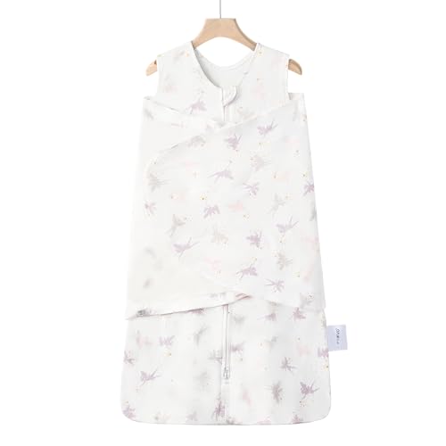 Image of Ftikvo Swaddle-Blanket Baby Girl & Boy Swaddles Newborn Infant Transition 100% Cotton Wrap Blankets, 3-Way Adjustable Wearable Blanket, TOG 1.0 (Little Fairy, 3-6 Month)