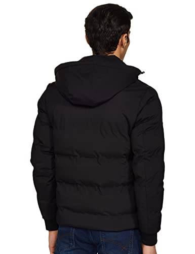 Image of U.S. Polo Assn. Men Men Black Detachable Hood Quilted Puffer Jacket