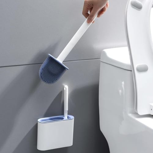 Brosse WC antibactérienne avec support mural discret