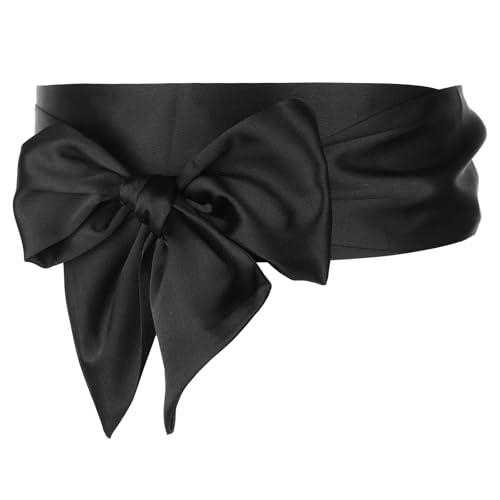 Women Dress Belt for Wedding Long Sash Bridal Waist Belts Bridal Belts Dress Belt Women Bow RibbonBelt Black SashBelt for Wedding Prom Formal 4'' Wide2