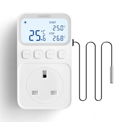 Image of INKBIRD Plug-in Timer Thermostat C216T Temperature Controller Heating and Cooling Programmable with Timing Control High /Low-Temperature Alarm Refrigeration Delay Memory Function (UK-Plug)