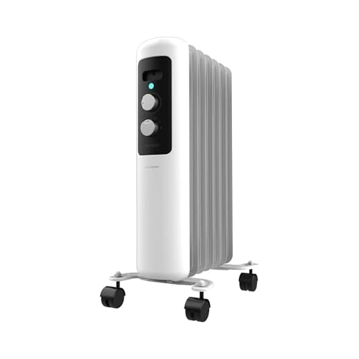 Cecotec Radiador Eléctrico de Aceite Bajo Consumo de 7 Módulos ReadyWarm 750 Space White. 1500W, 3 Niveles de Potencia, Sistema de seguridad y Ruedas, Ideal para 15m², Blanco