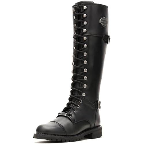 Harley-Davidson FOOTWEAR Womens Beechwood Leather Tall Riding Casual Boots Knee High Low Heel 1-2"