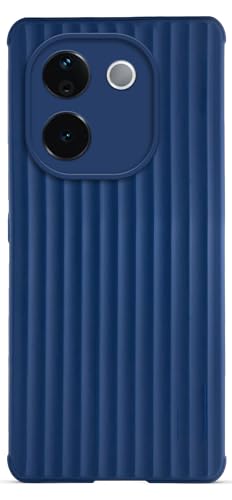 Image of Mr. Case Back Cover for Vivo T3 Pro 5G Sleek & Soft Silicon with Textured Back | Anti-Slip Grip & Minimal Bulk - Blue