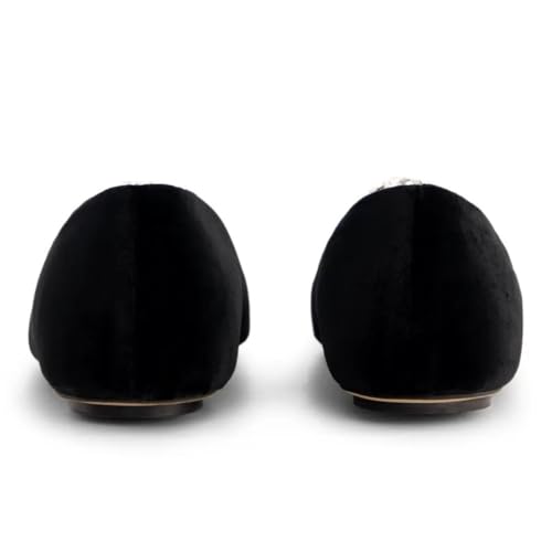 Maiyang Women Shiny Rhinestone Decoration Square Toe Ballet Flats Slip on Comfy Insole Ballroom Party Casual Daily Flat Shoes Size 4-16 US3