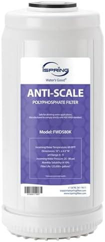 iSpring FWDS80K Anti-Scale Filter, 10" x 4.5"
