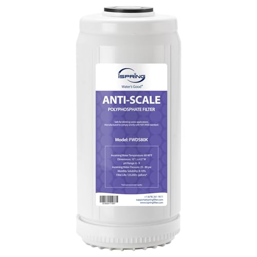 iSpring FWDS80K Anti-Scale 10" x 4.5" Whole House Water Filter with Patented Scale Inhibitor