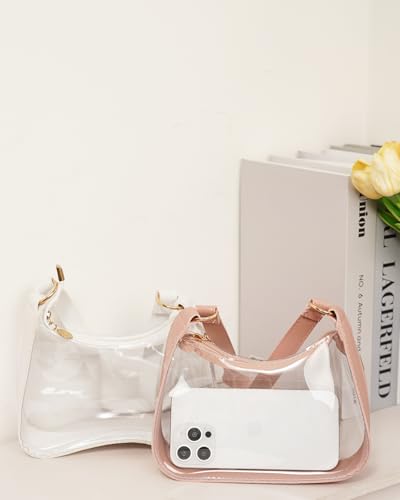 Stylish PVC Shoulder Bag, Lightweight and Durable Design for Everyday Use/Stadium Events, Clear Tote Bag4