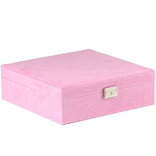 MATT HANN Jewelry Boxes Case for Necklace Earring Bracelet Jewelry Organizer (Pink, Large)