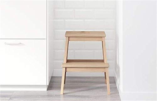 Tabouret échelle en bois massif pliant à 2 marches