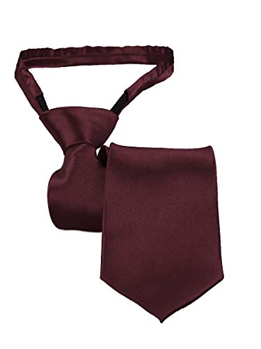 Gravata Slim Fit Com Zíper e Nó Pronto (Adulto, Vinho)