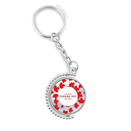 Llavero Maple Leaf giratoria de Canadá un regalo de recuerdo con anillo Pilgrim e historia