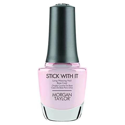 Morgan Taylor Stick With It Long Wear Base Coat, Base Coat For Nails, Long Lasting Nail Polish, Strengthening Base Coat, 0.5 oz. Cover