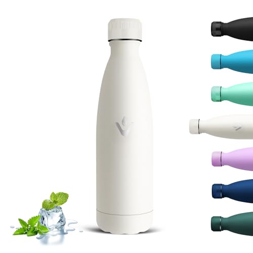 Grsta Botella Agua Acero Inoxidable, Prueba de Fugas Botella Termica 500ml, Conserva 12 Horas Caliente, 24 frio, Termo Sin BPA, Reutilizable Cantimplora Termica para Niños, Escuela, Gimnasio