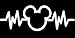 Crawford Graphix Mickey Mouse Heartbeat 6" White Car Truck Vinyl Decal Art Wall Sticker USA Disney Fun Adorable Cute Life