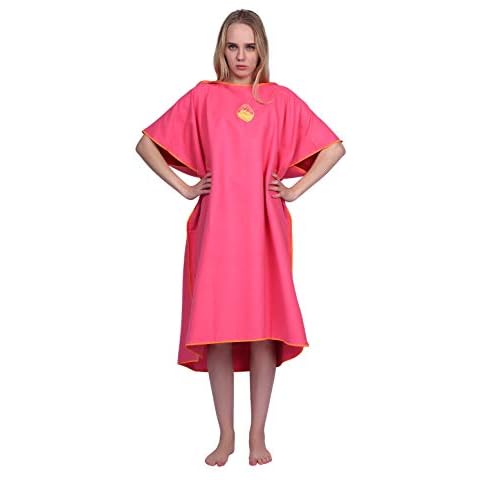 Megawodar Microfiber Poncho Towel for Adult Surf Beach Wetsuit Changing Towel Bath Robe Hooded Poncho -One Size Fit All Cover