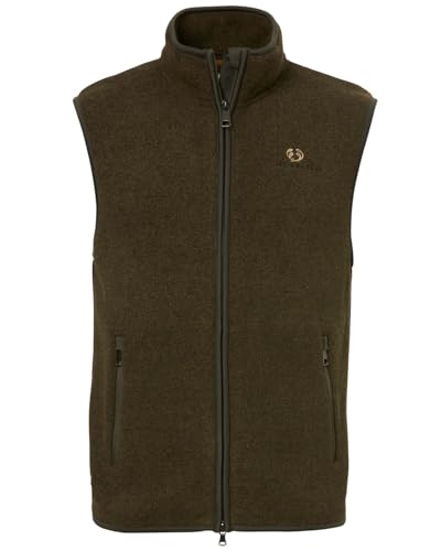Preisvergleich Produktbild CHEVALIER Mainstone Fleece Weste Herren Weiches Fleece, Hoher Kragen mit Kinnschutz Reißverschlusstaschen vorne, Elastische Abschlüsse Atmungsaktiv, Wärmend Skandinavisches Design Dunkelgrün