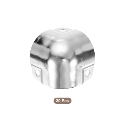 Image of uxcell 20 Pcs Decorative Box Corner Cover, 26mm Metal Edge Guard, Furniture Corner Edges Protector, Silver