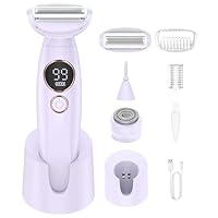 Rasierer Damen,3-In-1 Intimrasierer für Frauen,Gesichtshaarentferner für Frauen,Damenrasierer Elektrisch Nass-Trockenrasierer Ipx7 Wasserdicht Trimmer Damen,für Bikinizone Achseln Beine,USB-Aufladung