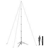 RAUBAY 24' Tall Tripod Stand, Extreme Tall Heavy Duty Sports Camera Video Tripod, Spring Telescoping Aluminium Alloy Large Light Stand with 1/4"& 3/8" Screw, Professional Sky High for Outside Shooting