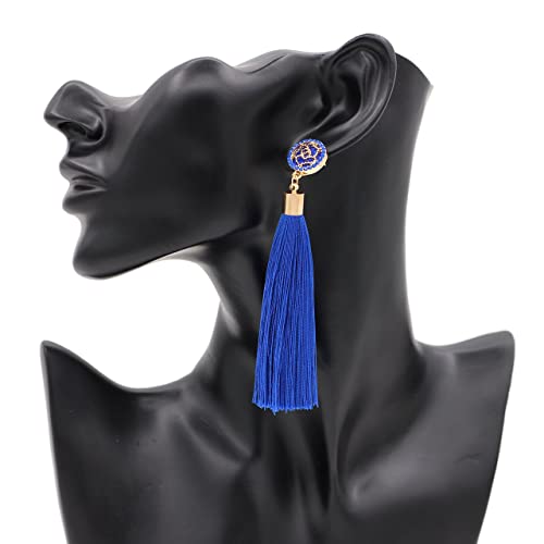Zealmer Blue Tassel Earrings For Women Colorful Bohemian Long Dangle Drop Statement Earrings Fashion Jewelry For Girls Christmas Valentines Day Gift #TOP7