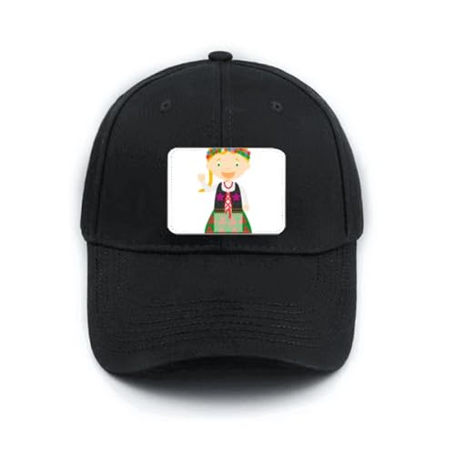 Casquette SLE Blond Pologne avec broderie cartoon originale et visière incurvée noire