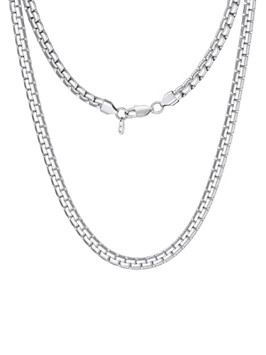 Mens Necklace 6mm Wide Box Chain Round Link Chain Necklace Stainless Steel Chains for Pendant, Fashion Necklaces Gift, 30 inches Chain