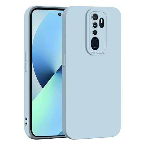 WBWONE Funda para OPPO A9 2020 / A5 2020, Cámara Todo Incluido Case Suave TPU Silicona Carcasa Antigolpes Caso Resistente a los Arañazos - Azul Claro