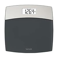 Taylor Digital Scales for Bodyweight Mixed Metal with Brushed Stainless Steel, 440 LB Capacity, Bathroom Scale, White Backlight Readout, Highly Accurate Digital Bathroom Scale