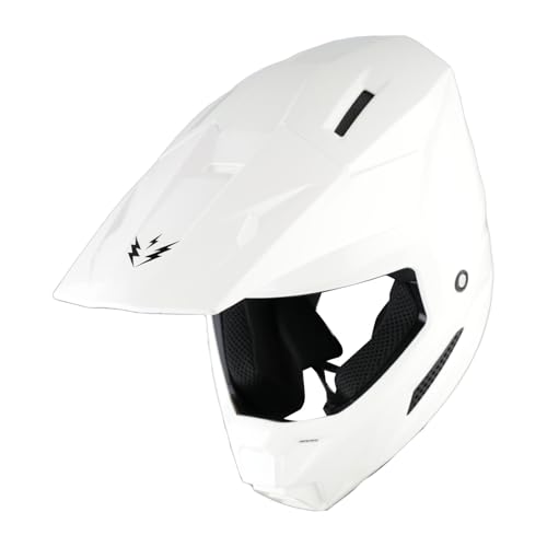 1Storm Youth Motocross Helmet ATV BMX MX Dirt Bike Go Kart Skate Kids Helmet Multi Sports Teenager Glossy White + Goggles + Gloves Bundle by 1Storm - Image 7