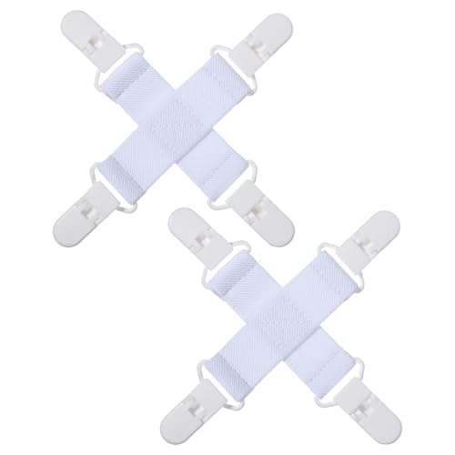 Xelsluthe 2 Pack Bedsheet Detangler for Washer and Dryer, Sheet Holders for Washing Machine, Sheet Dryer Preventer, Reduces Laundry Tangling, Twisting with Fewer Wrinkles(White)