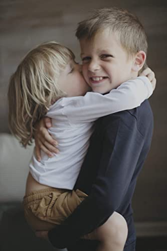 Brix Boys' Long Sleeve Tees - Tagless Crewneck Cotton Soft 4-pk Shirts. 2-203