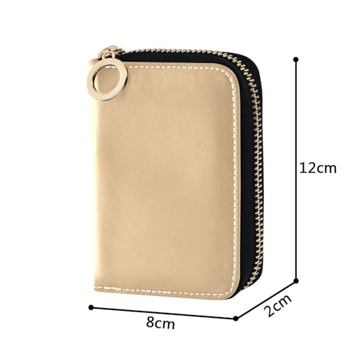 RFID Blocking Credit Card Holders Zip Around Women's Wallet Small Travel Wallet with Zipper Burly Wood Color3