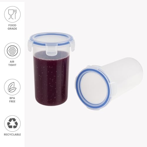Image of 500 ml Leakproof Plastic Tumbler with Lid Set of 2 | Clip & Lock Glass with Lid | Unbreakable, BPA-Free, Travel-Friendly, Water Juice Milk Coffee Storage Cup | Multipurpose Drinkware