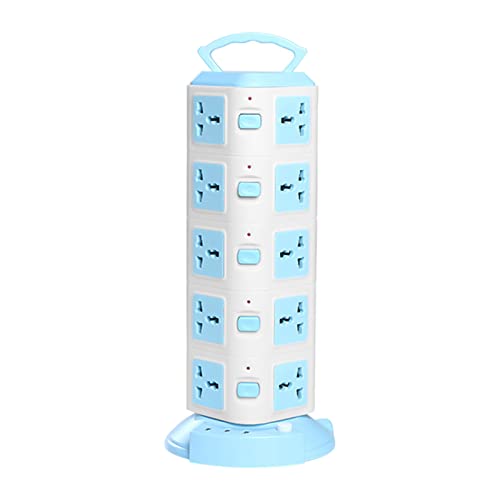 Standing Power Strip Tower Portable Power Tower With Top Handle 3 Usb Ports | 6.6ft Extension Cord, Desk Char/Ging Station For Office Home Dorm Room Essentials, One Switch Each Floor, Desk Accessories - image 2