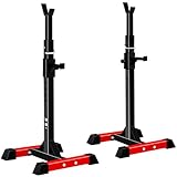 ISE Rack Musculation Multifonction, Squat Rack Adjustable, Rack Squat, Chandelle Musculation 16 Position Hauteur Réglable, Avec Support Barre Super Stabilité, Fitness à Domicile, Capacité Elevée 200KG