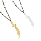 BDDCYWY Schmuck Neue 2025 Ankunft Islamischer Imam Ali Zulfiqar Anhänger Halskette Edelstahl Arabische Kalligraphie Muslim Halsketten religiös mit für Sie Accessoires Trendy Creative Geschenkgeschenk