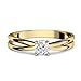AMOONIC Verlobungsring Gold 333 Mit Zirkonia Stein - Gelbgold Wie Diamantring Solitär - GRATIS LUXUSETUI - FF386GG333ZIFA50