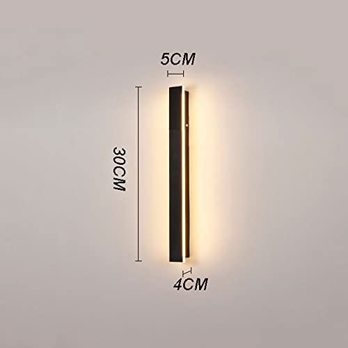 Appliques murales rectangulaires à LED noires 3000K pour éclairage de cour moderne