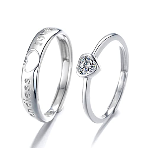 Anillo de metal S925 con forma de corazón hueco personalizable