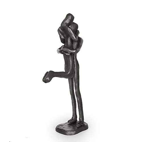 DreamsEden Affectionate Couple Art Iron Sculpture, Passionate Love Statue Romantic Metal Ornament Figurine Home & Office Decoration (Style 4) - Thumbnail 5