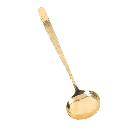 Bonbela Mestolo da minestra in ottone con struttura martellata e finitura a specchio, per cucina domestica, idea regalo, 22,1 x 6,6 cm (tavolino)