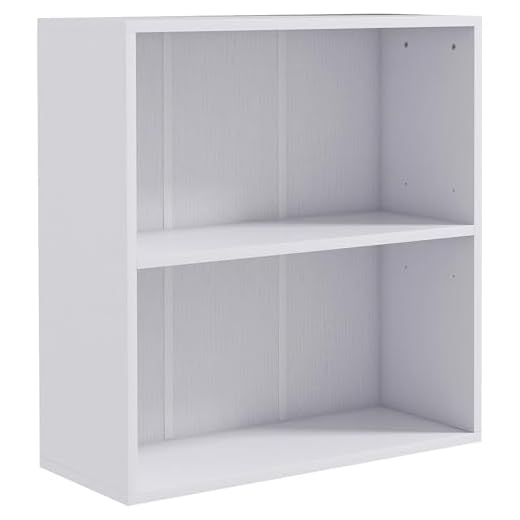 HOMCOM Bibliothèque étagère de Rangement avec 2 Compartiments et étagère réglable, Meuble de Rangement pour Bureau, Salon, Chambre, 60 x 24 x 63 cm, Blanc