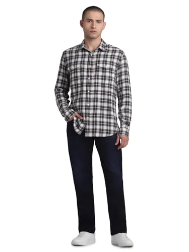 Image of Jack & Jones Men's Cotton Checke Regular Fit Shirt