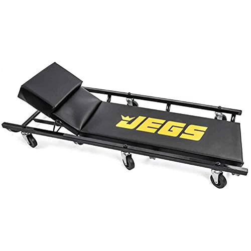 Jegs Automotive Creeper And Air Seat - Black Logo - 350 Lbs Creeper Capacity - 250 Lbs Seat Capacity - Memory Foam Padding - Adjustable Height Air Seat #TOP2
