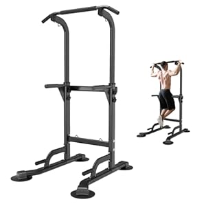 Leiblsufo Pull Up & Dip Station Dip Stand Power Tower, Adjustable Height Home Strength Training Fitness Workout Station, Suitable for Teenagers, Women, Men