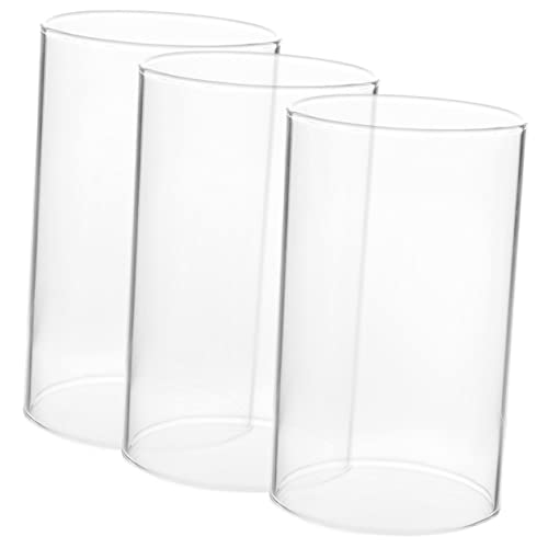 VILLCASE 3pezzi Candela in Vetro Trasparente Paralume Per Candele Tubolari Protezione Antivento Accessori Per Portacandele Decorazione Creativa Per Romantico Contenitore Per Candele Da Casa